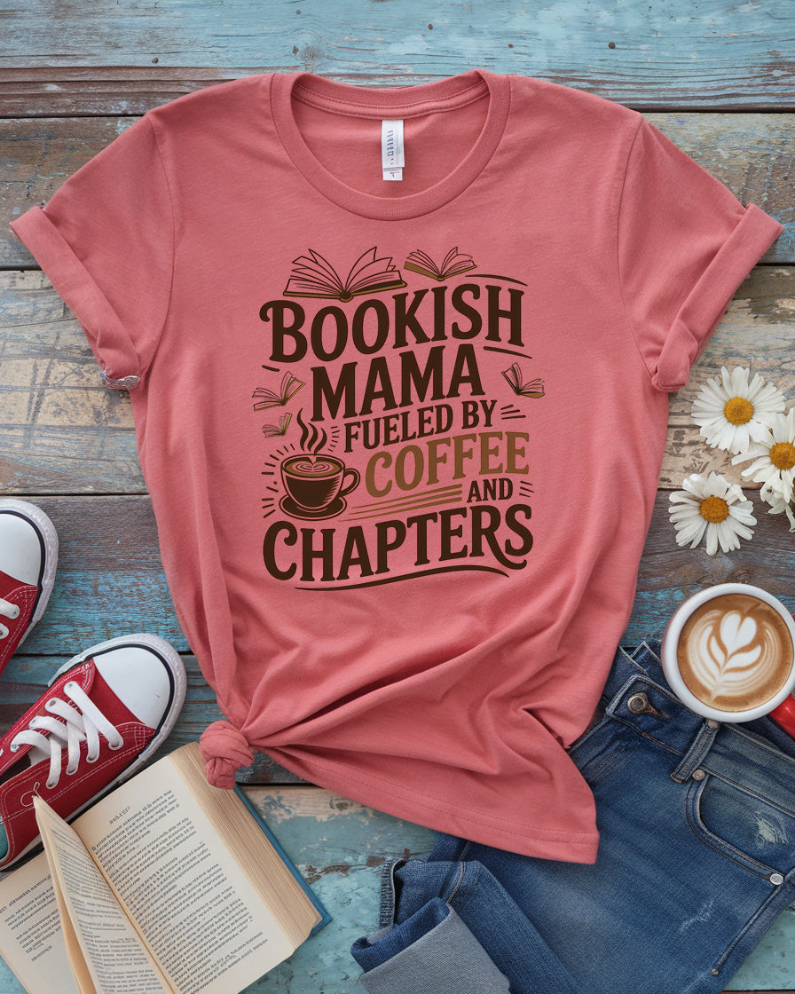 Bookish Mama Tee | Fueled by Coffee and Chapters