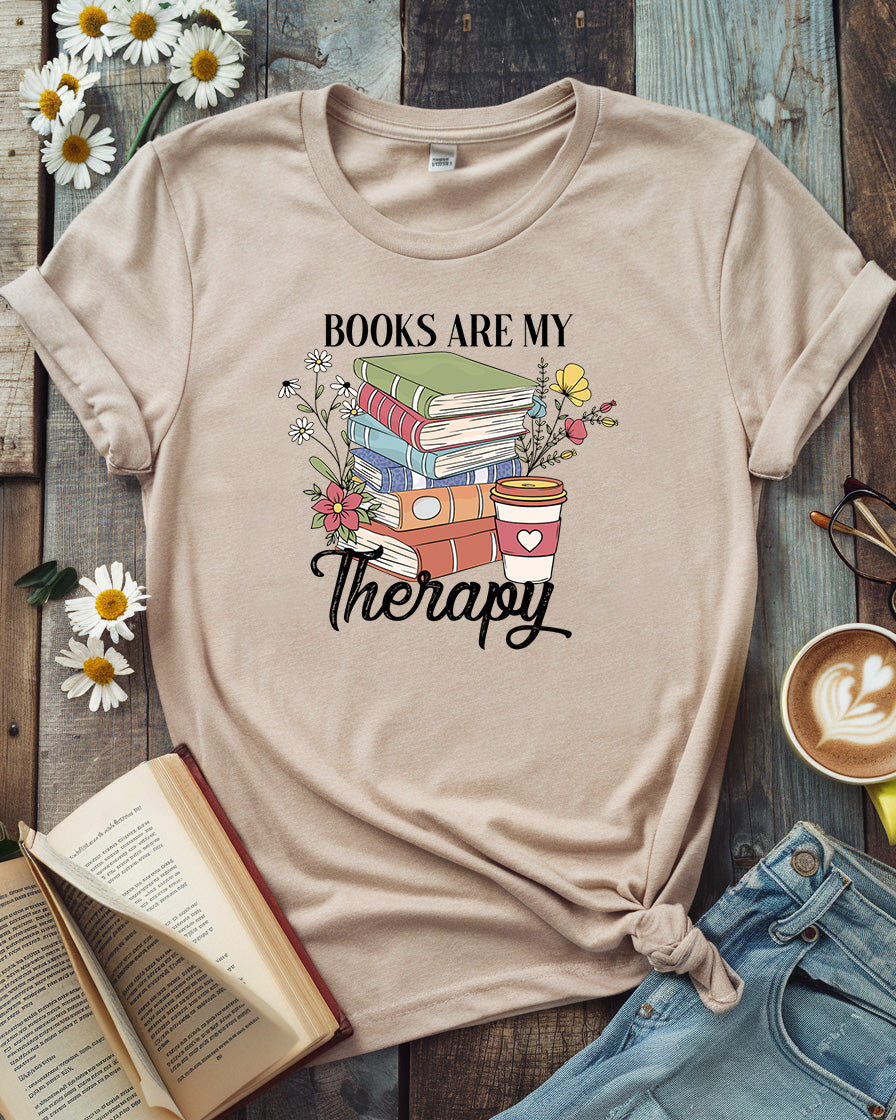 Books Are My Therapy Tee