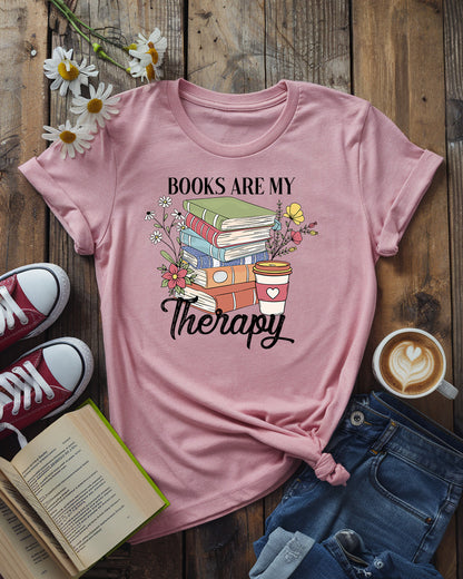 Books Are My Therapy Tee