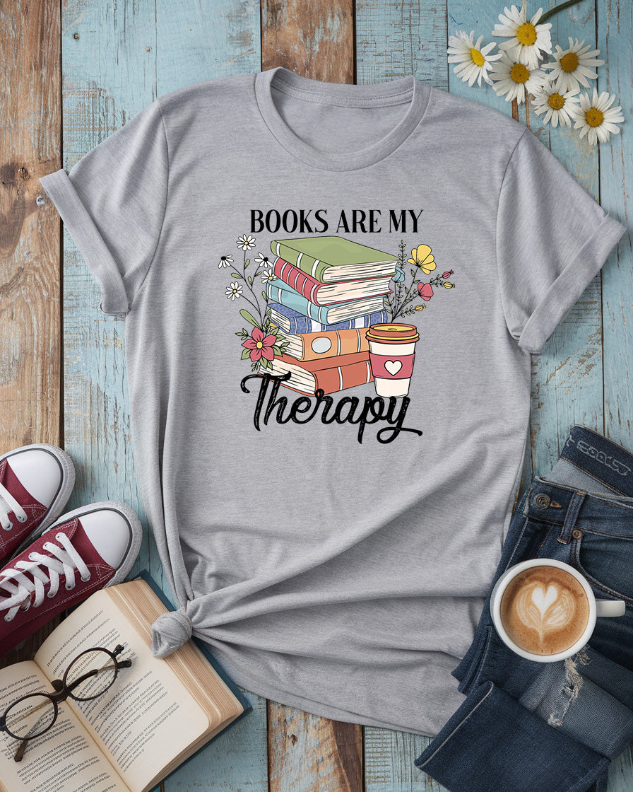 Books Are My Therapy Tee