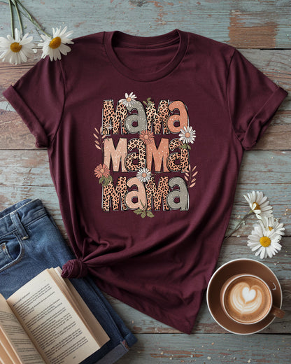 Mama Leopard Tee, Vintage Boho Mother’s Day Design