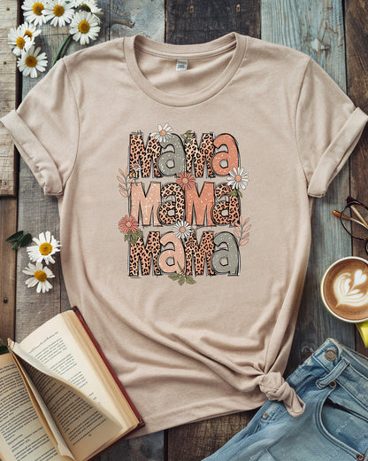 Mama Leopard Tee, Vintage Boho Mother’s Day Design