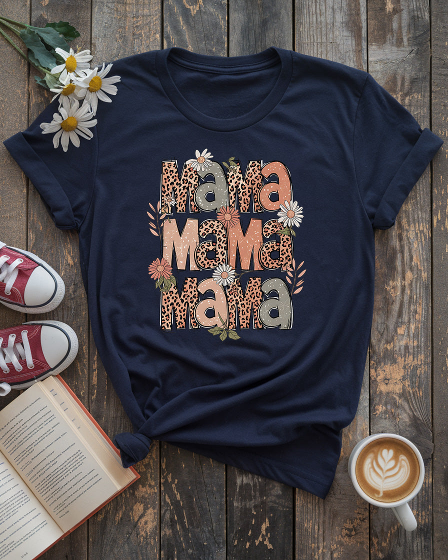 Mama Leopard Tee, Vintage Boho Mother’s Day Design