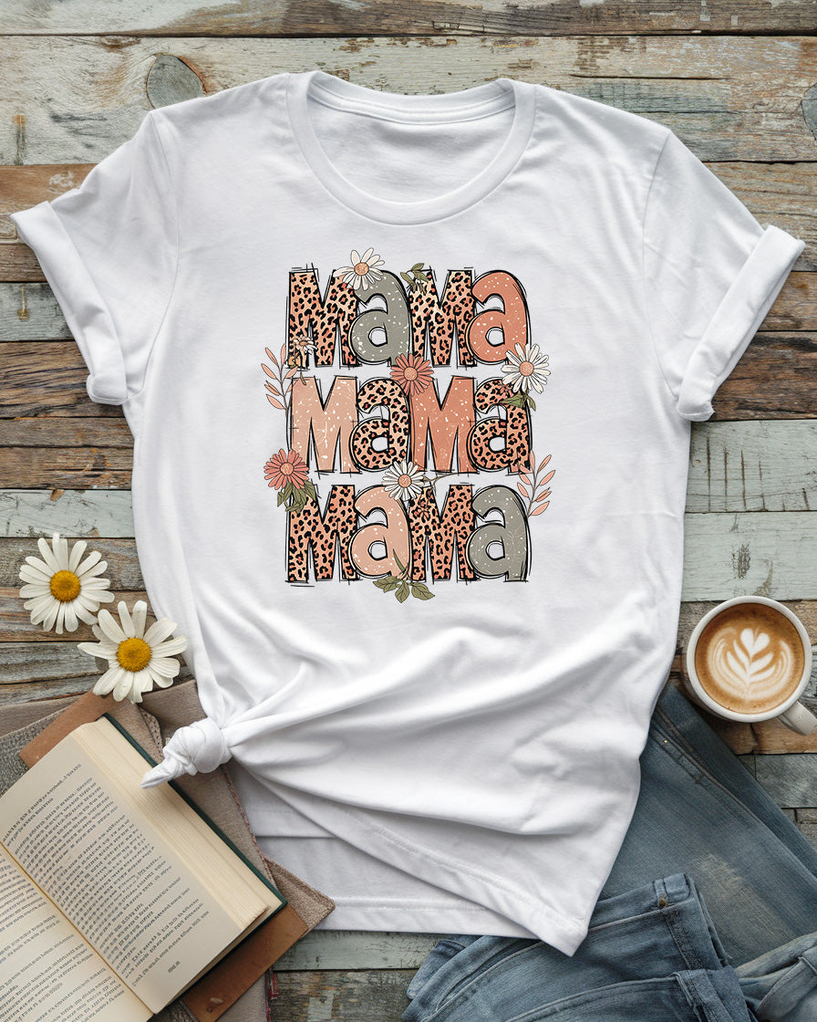 Mama Leopard Tee, Vintage Boho Mother’s Day Design