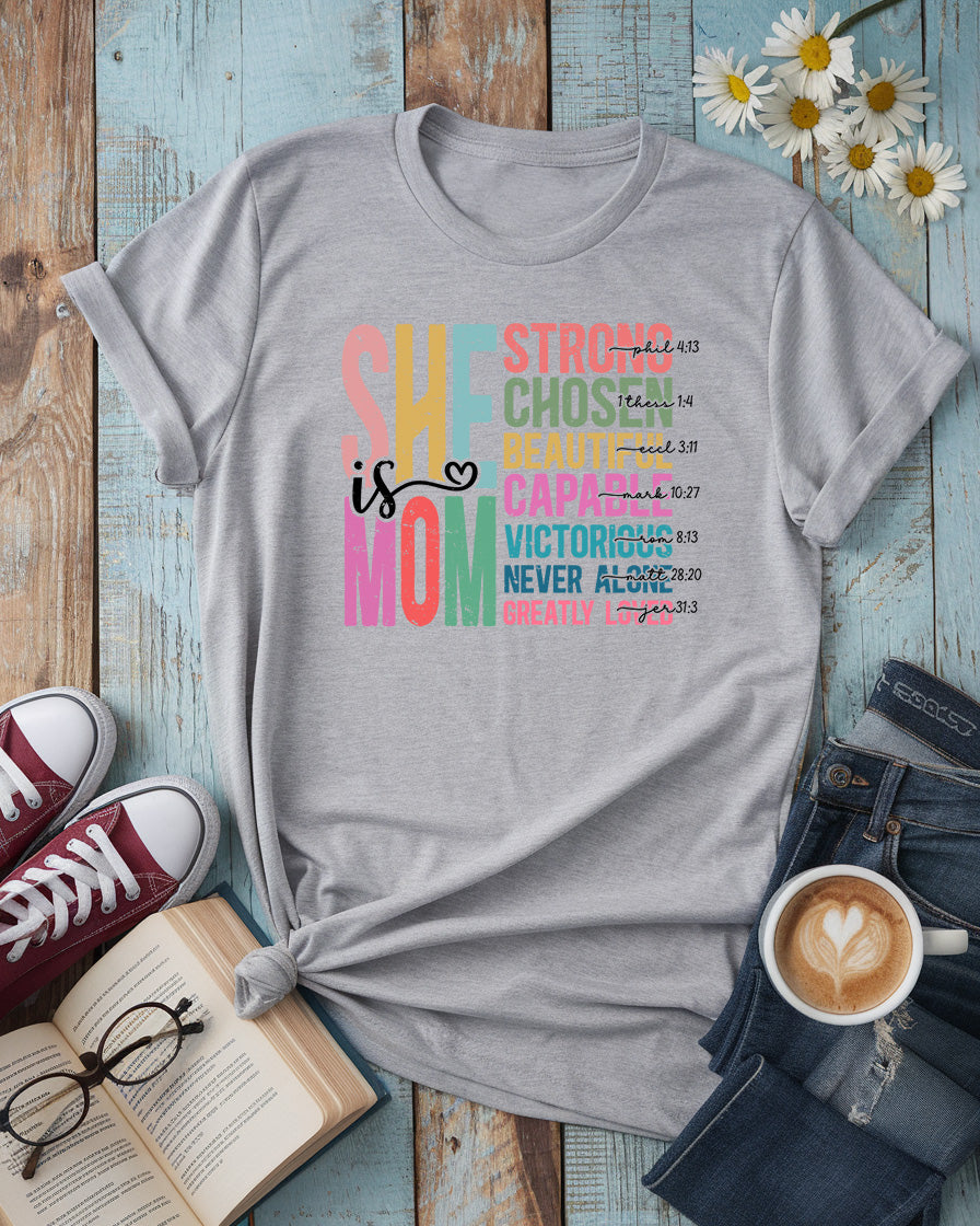 She Is Mom Tee, Mother’s Day Design