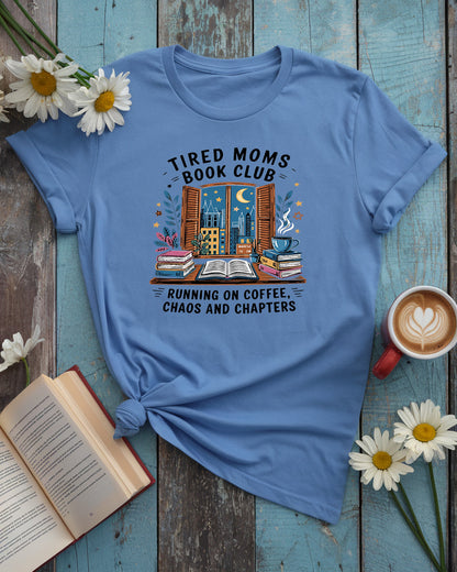 Night Owl Book Club Tee, Cozy City Reading Scene
