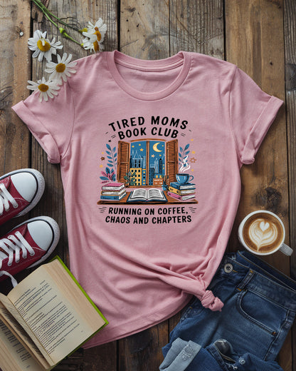 Night Owl Book Club Tee, Cozy City Reading Scene