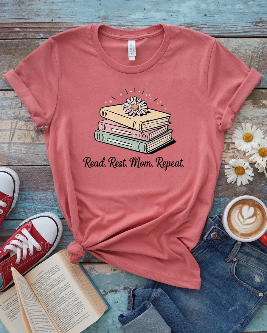 Read. Rest. Mom. Repeat Tee