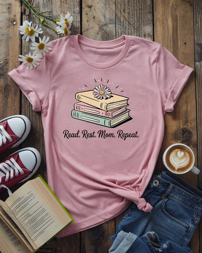 Read. Rest. Mom. Repeat Tee