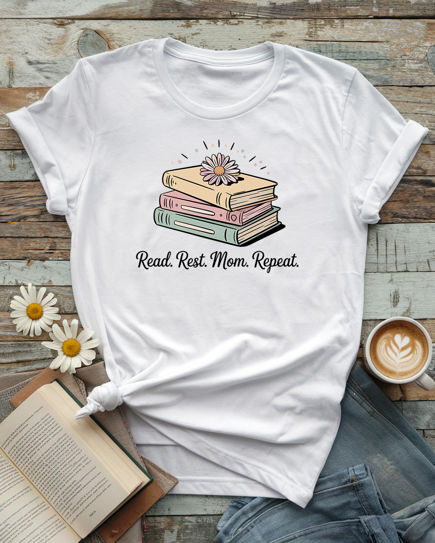 Read. Rest. Mom. Repeat Tee