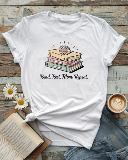 Read. Rest. Mom. Repeat Tee