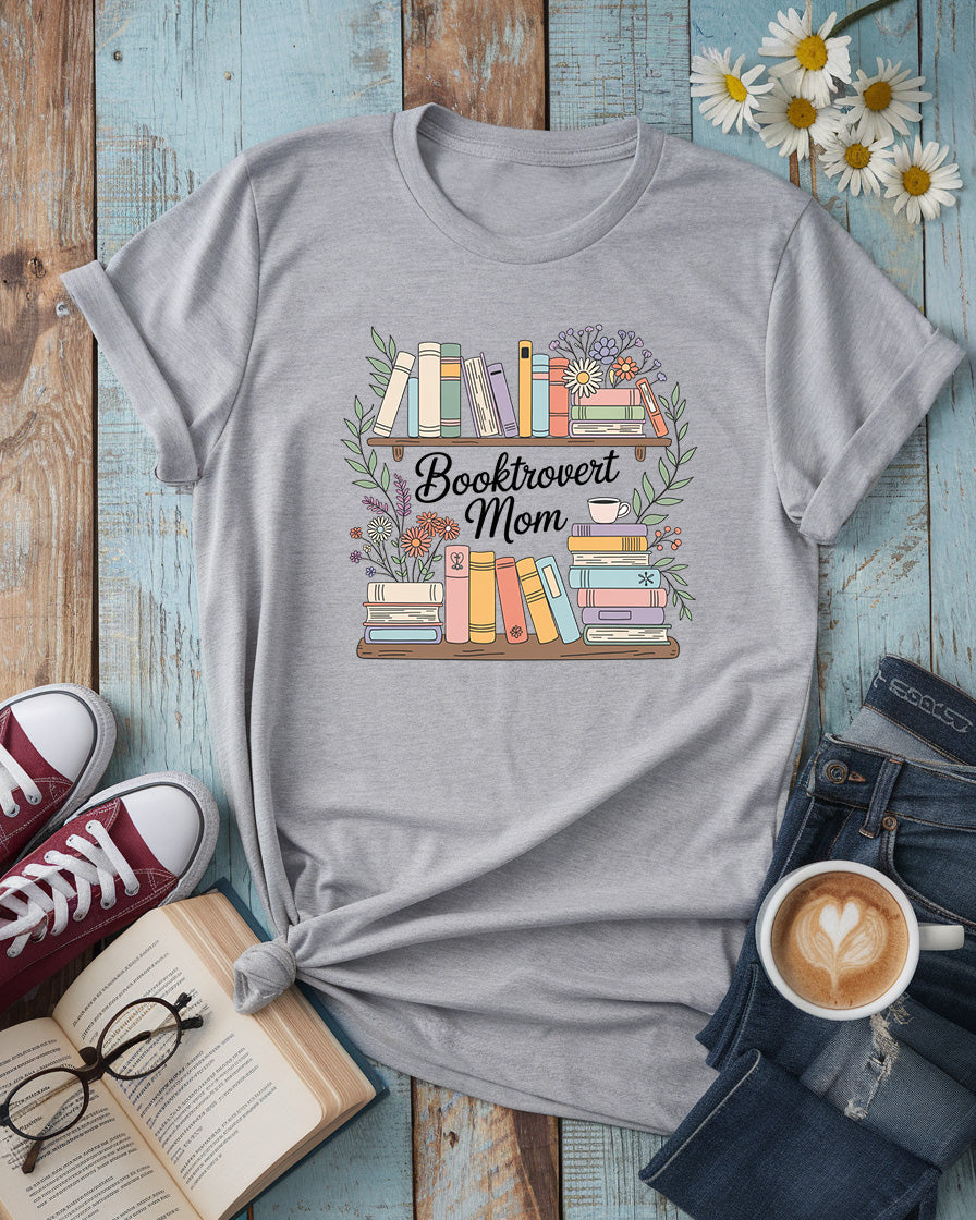Booktrovert Mom Tee