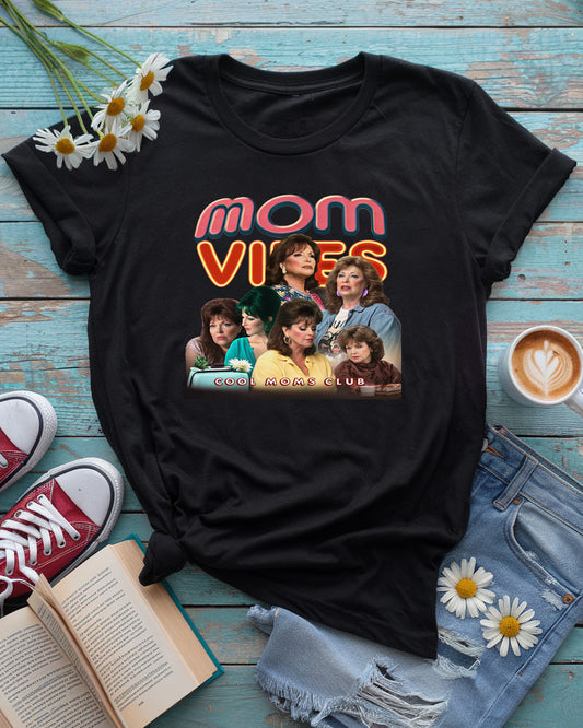 Mom Vibes Tee, Retro Cool Moms Club Design
