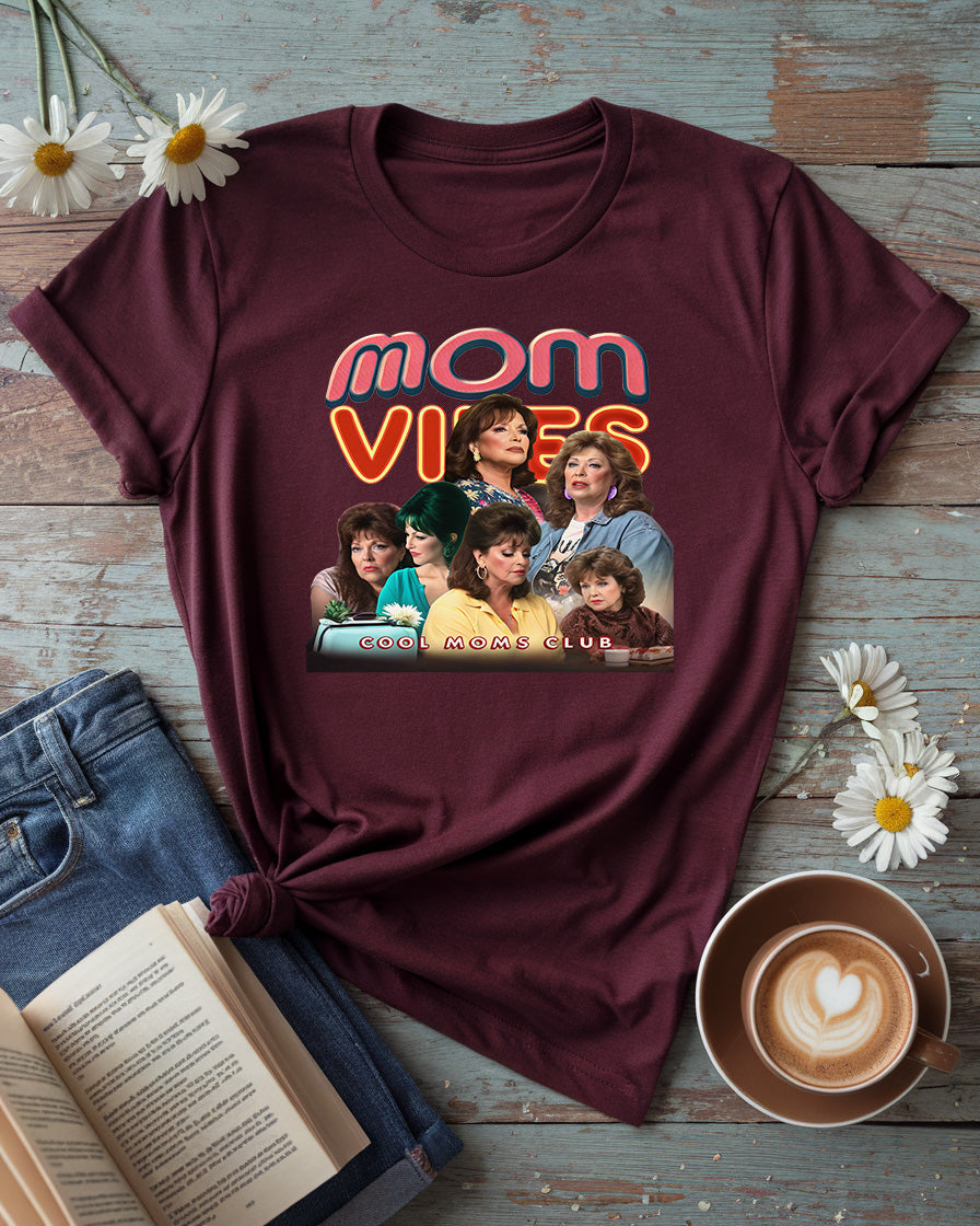 Mom Vibes Tee, Retro Cool Moms Club Design