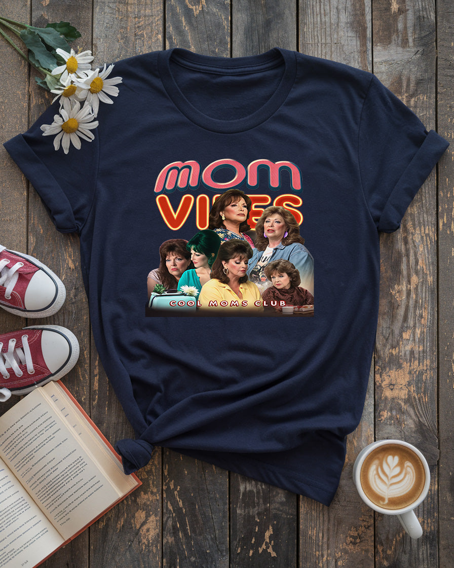 Mom Vibes Tee, Retro Cool Moms Club Design