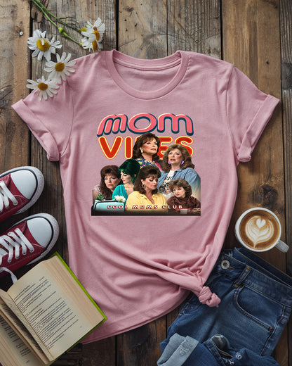 Mom Vibes Tee, Retro Cool Moms Club Design