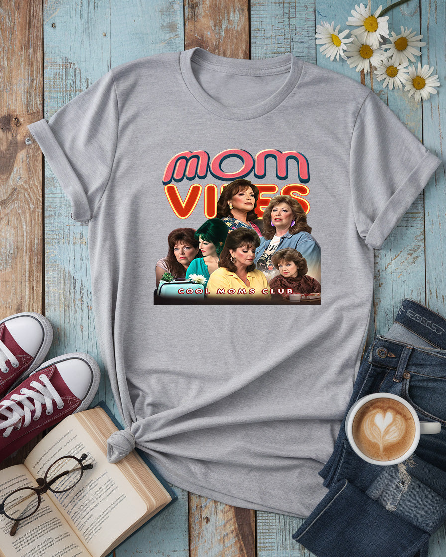 Mom Vibes Tee, Retro Cool Moms Club Design