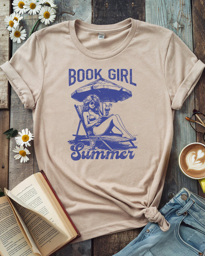 Book Girl Summer Tee, Retro Beach Reading