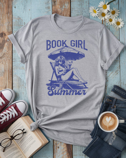 Book Girl Summer Tee, Retro Beach Reading