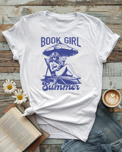 Book Girl Summer Tee, Retro Beach Reading