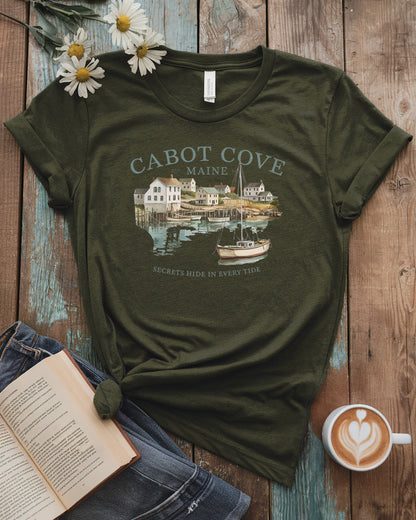 Cabot Cove, Maine Tee, Secrets Hide in Every Tide