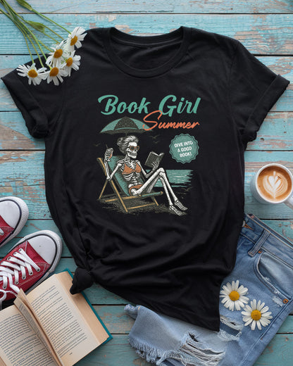 Book Girl Summer Tee, Dive Into A Good Book