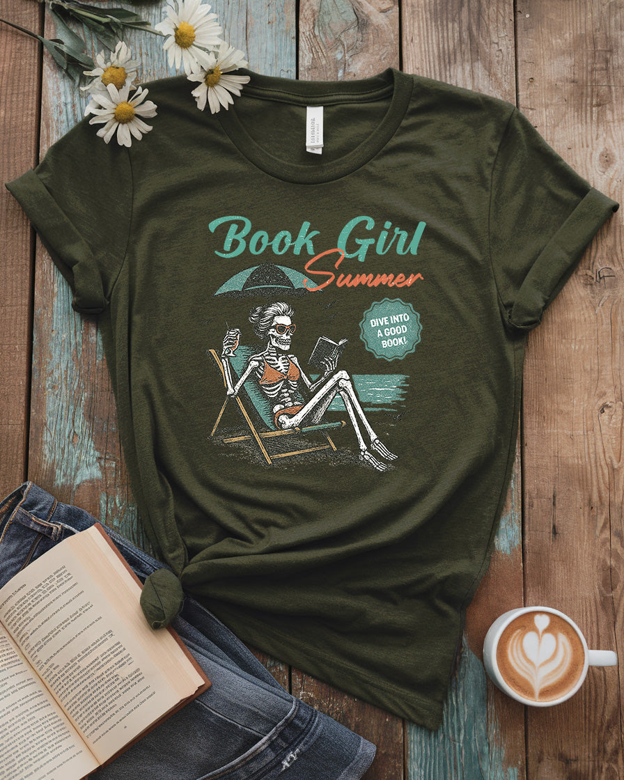 Book Girl Summer Tee, Dive Into A Good Book