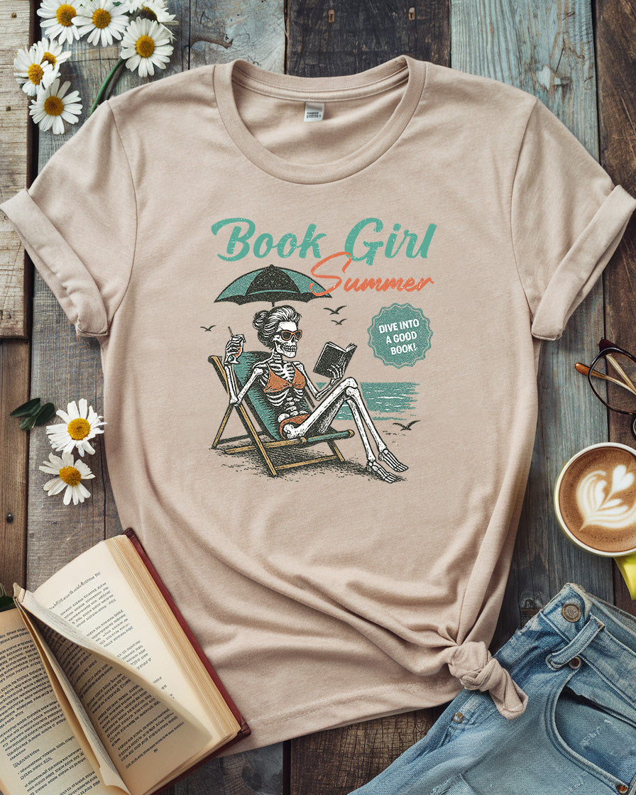Book Girl Summer Tee, Dive Into A Good Book