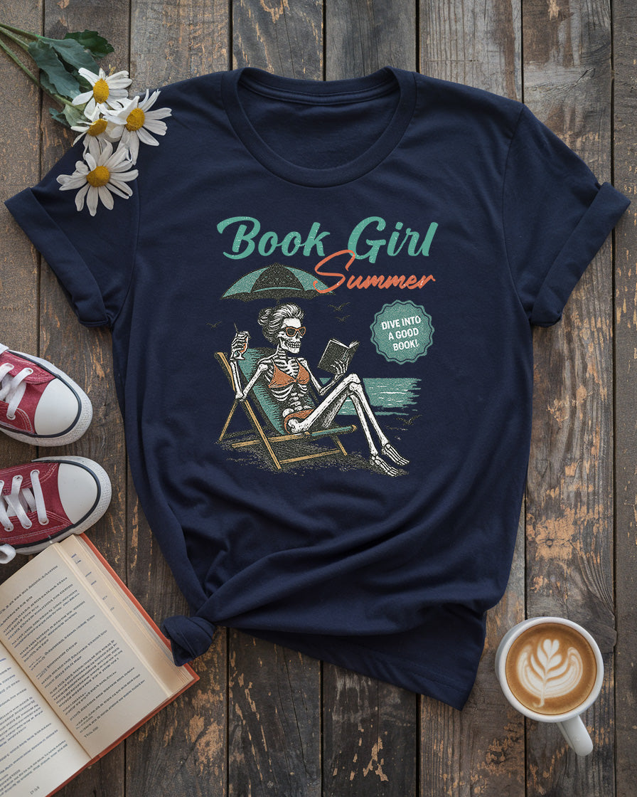 Book Girl Summer Tee, Dive Into A Good Book