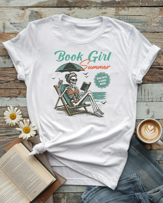 Book Girl Summer Tee, Dive Into A Good Book
