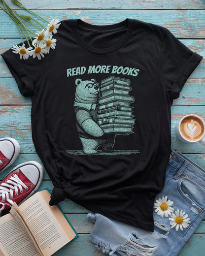 Read More Books Tee, Vintage Bookish Bear