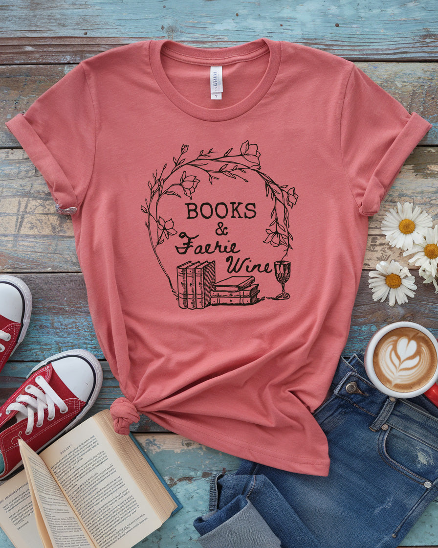 Books & Faerie Wine Tee
