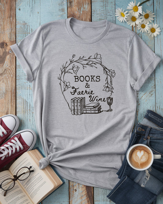 Books & Faerie Wine Tee