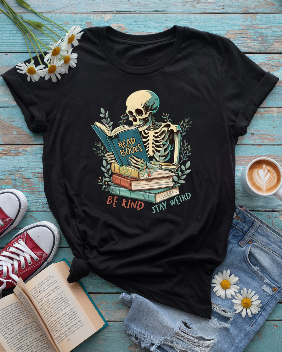 Read Books Be Kind Stay Weird Tee