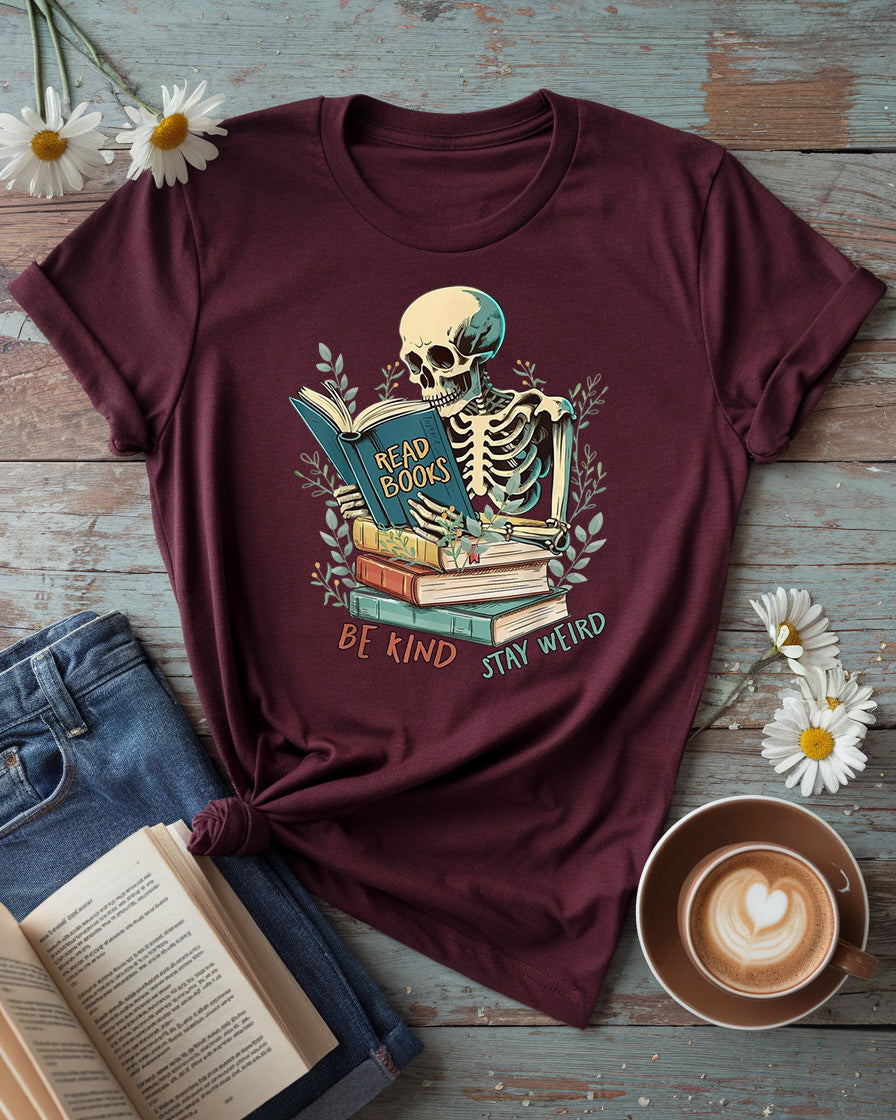 Read Books Be Kind Stay Weird Tee