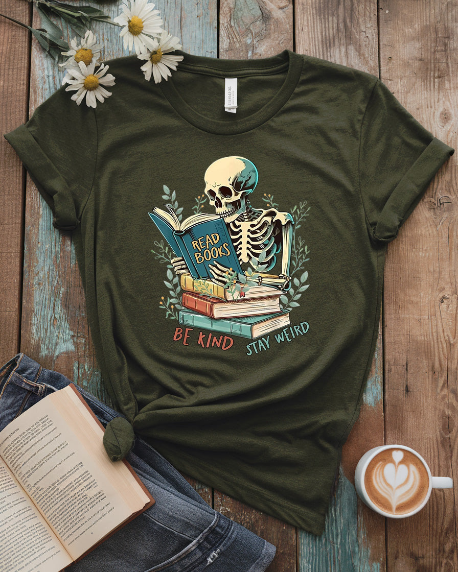 Read Books Be Kind Stay Weird Tee