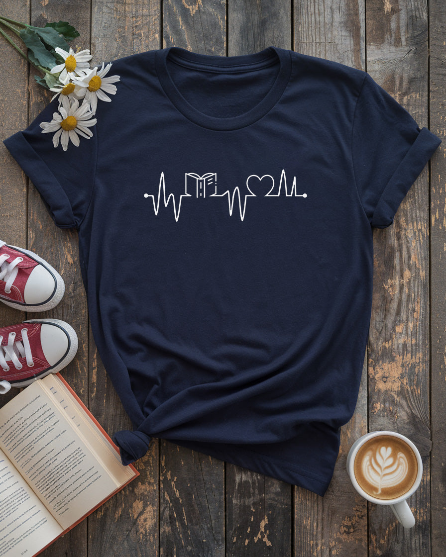 Heartbeat Book Lover Tee