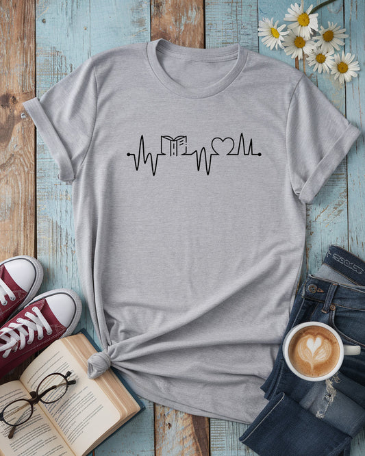 Heartbeat Book Lover Tee