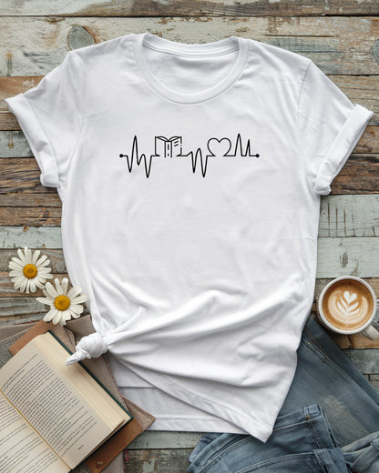Heartbeat Book Lover Tee