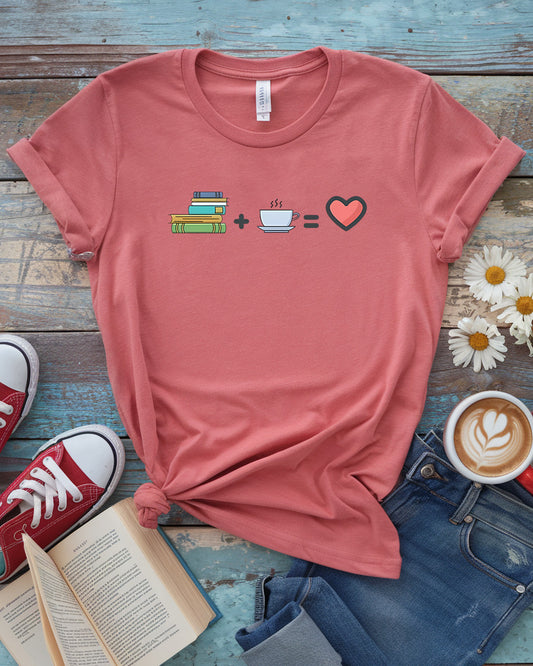 Books & Coffee Equals Love Tee