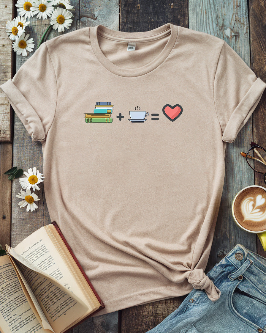 Books & Coffee Equals Love Tee