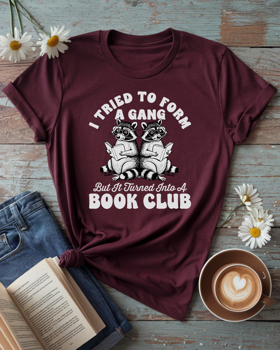 Book Club Raccoons Tee