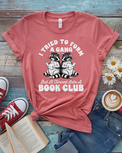 Book Club Raccoons Tee