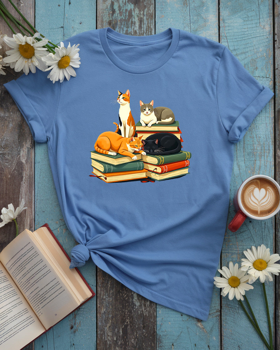 Cats & Books Tee