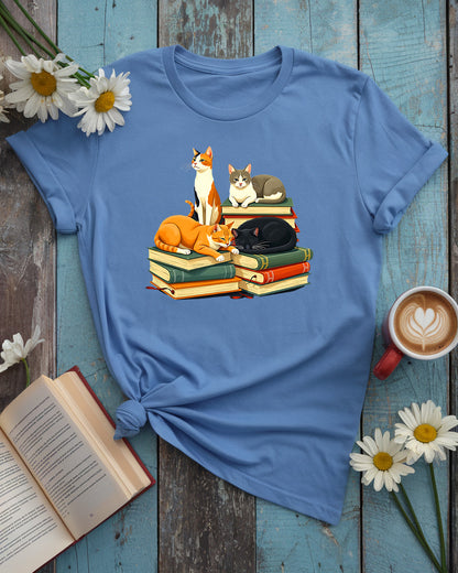 Cats & Books Tee