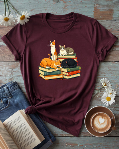 Cats & Books Tee