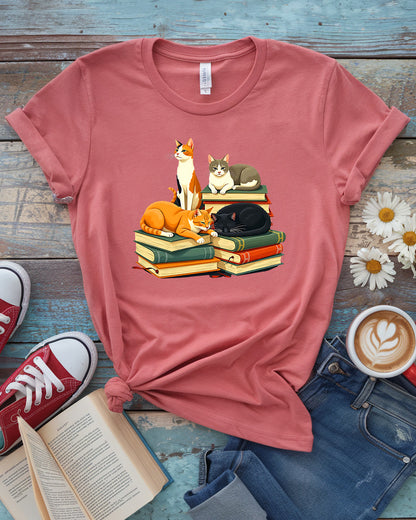 Cats & Books Tee