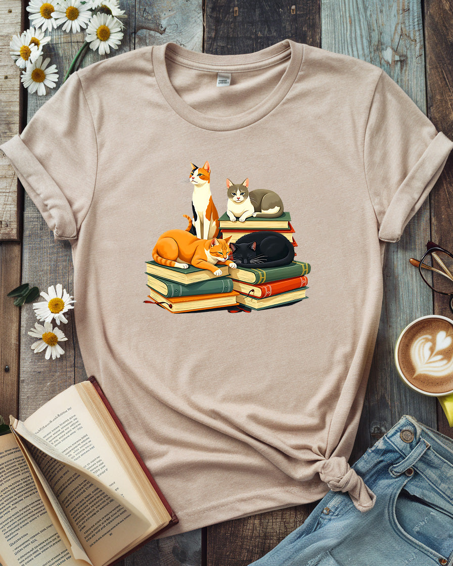Cats & Books Tee