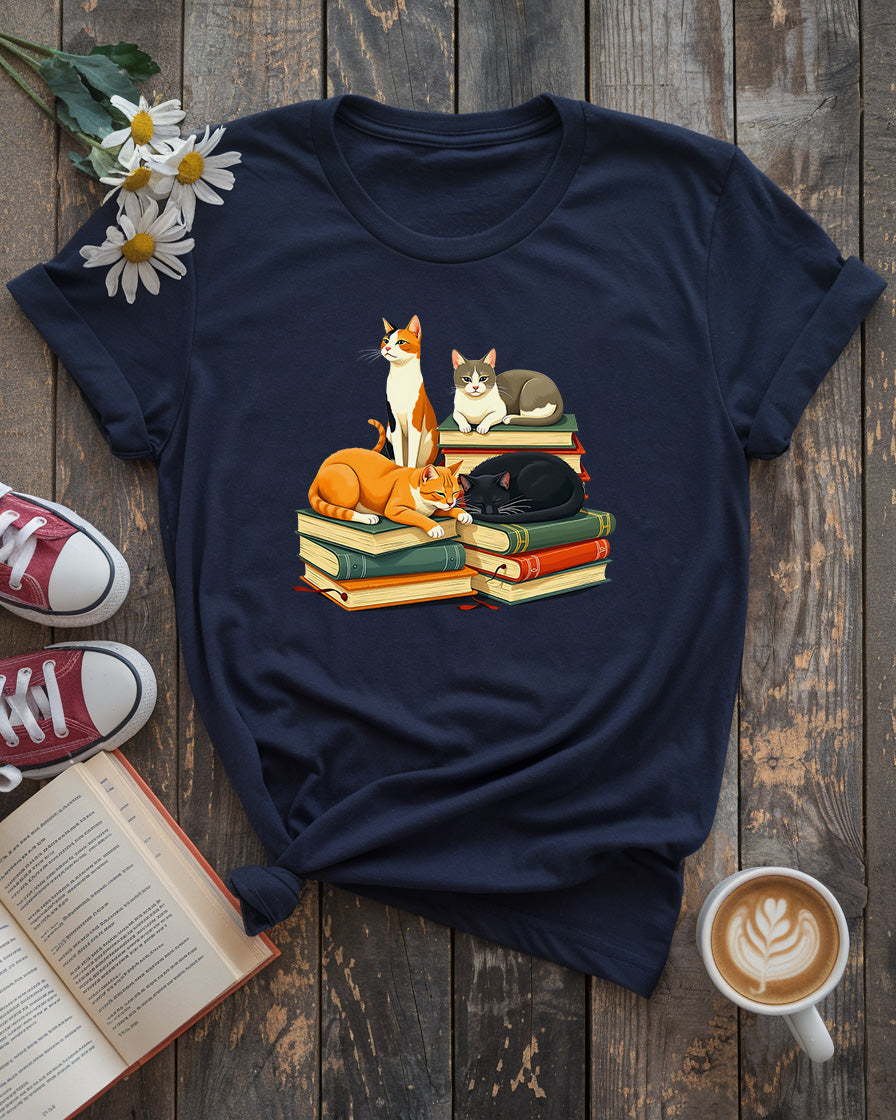 Cats & Books Tee