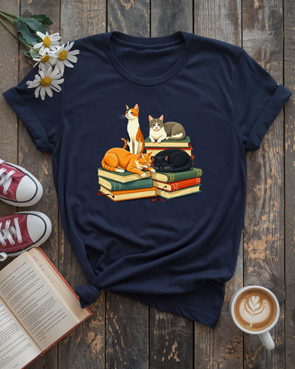 Cats & Books Tee